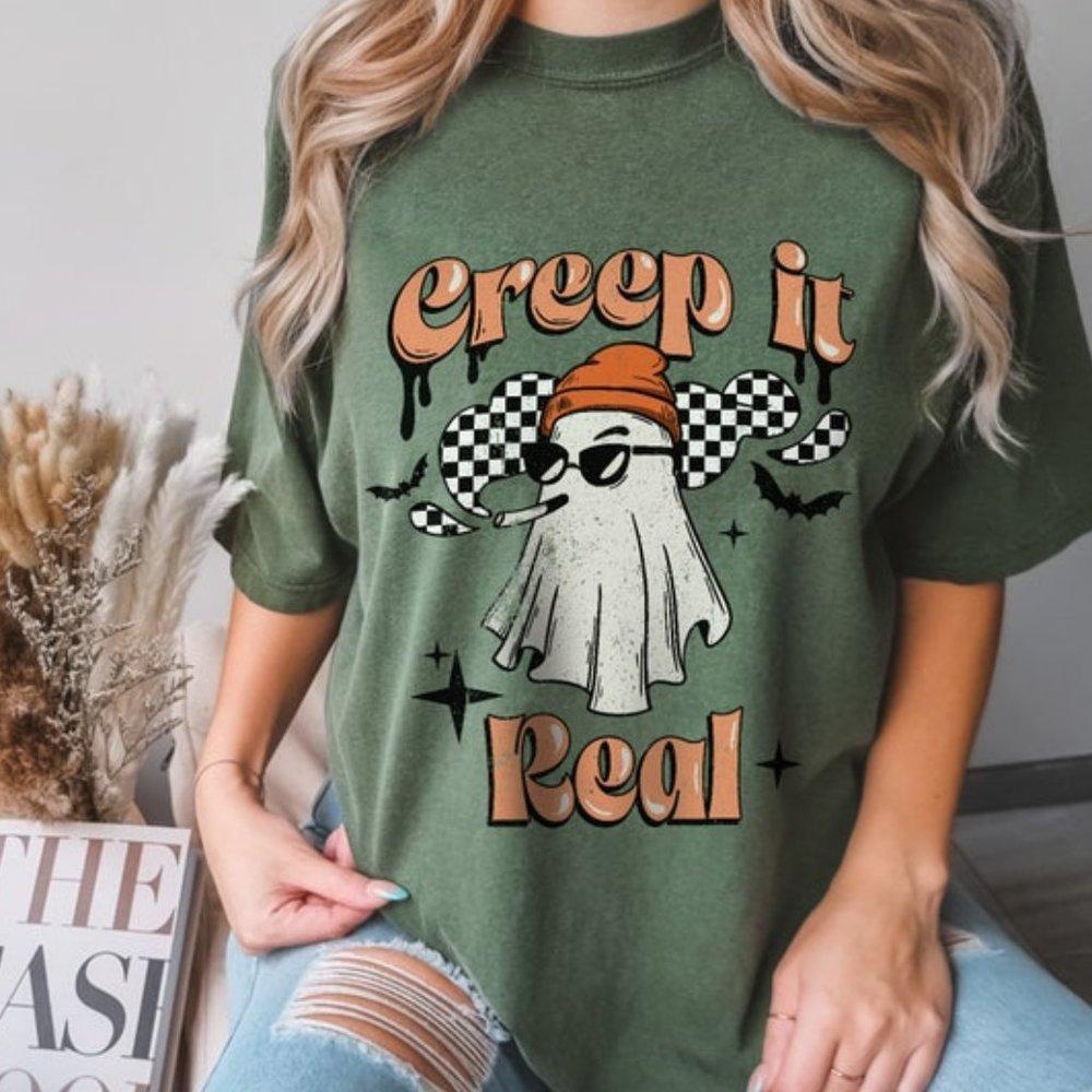 Creep It Real Cool Ghost Style Halloween Shirt